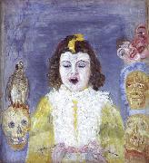 James Ensor The Girl with Masks oil on canvas
